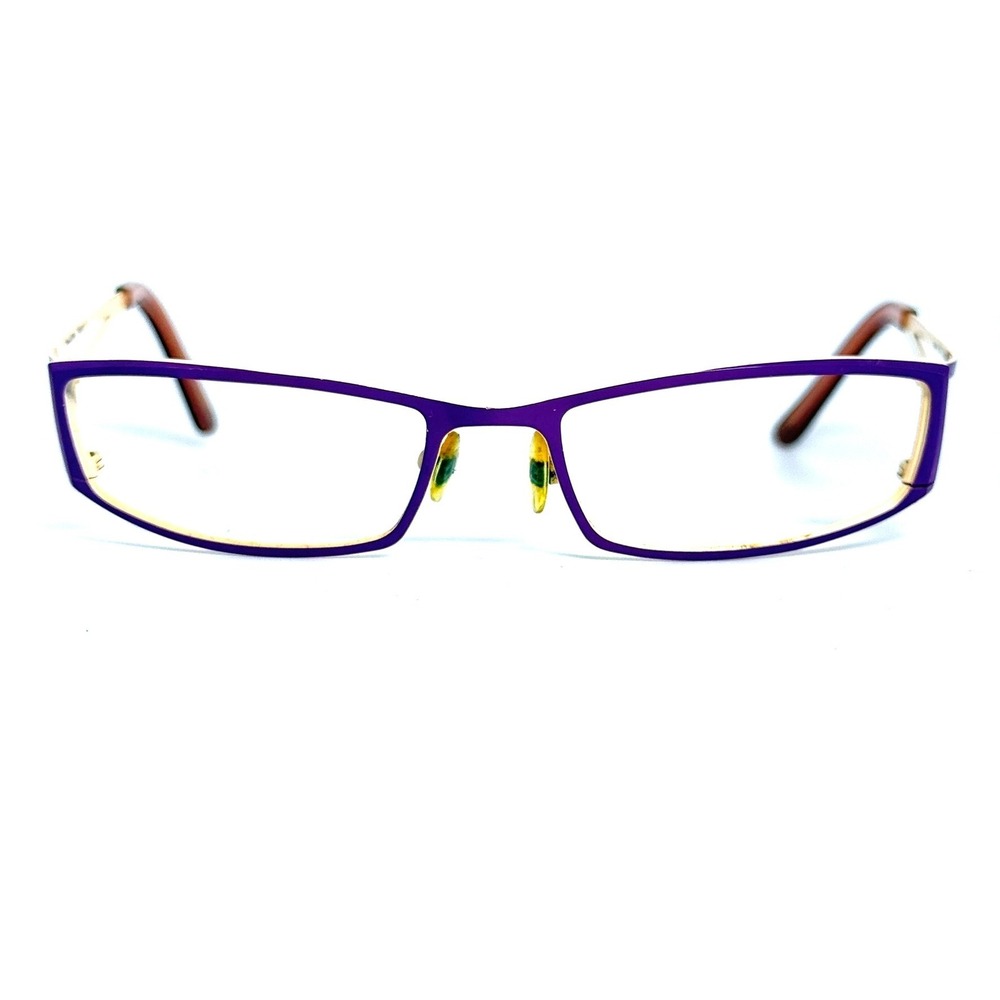 Michael Stars Illusion Purple Cream Rectangular Metal Eyeglass Frames 54-17-140